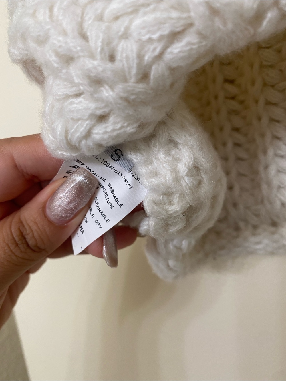 Cream Chunky Knit V-Neck Button Sweater Vest - Picture 4 of 4